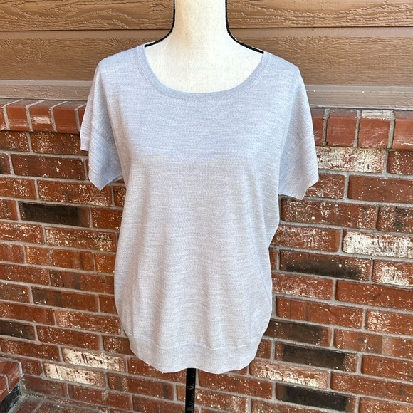 NWT Closed Fine Knit Wool Short Sleeve Lightweight Crew Neck Sweater Size Large - Picture 1 of 7
